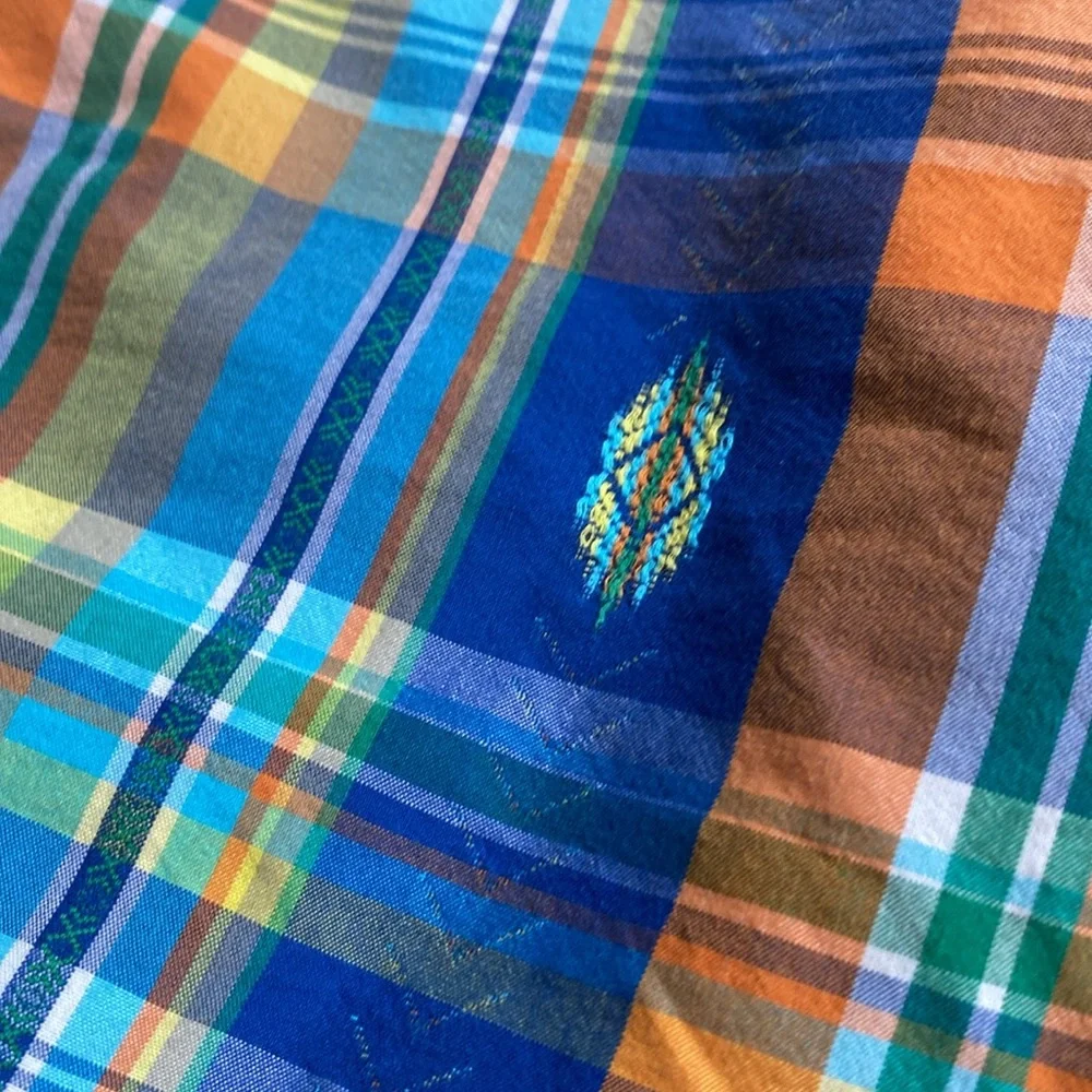 Polo Ralph Lauren Vintage Swim Shorts‎ Mesh Lined Southwest Blue Plaid XL 35-37
